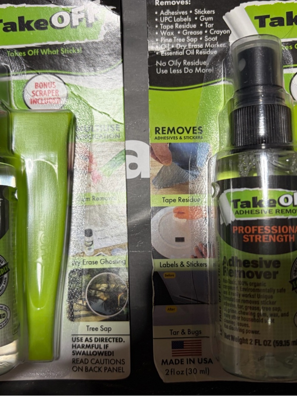 Take Off Adhesive Remover spray bottle kit with scrapers goof goo gone new set